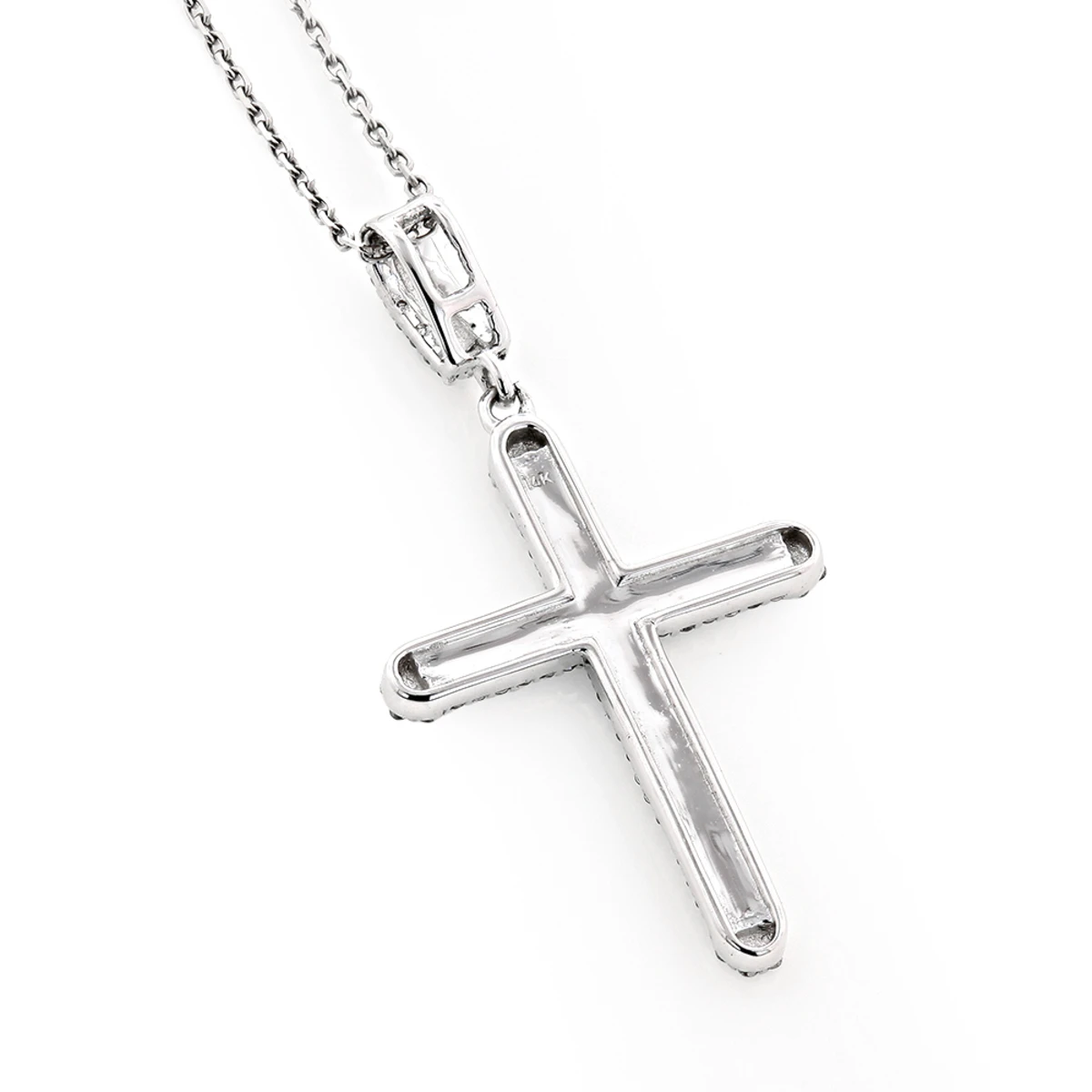 Ladies Small 14K White Gold Diamond Cross Pendant 0.59ct 4 Ladies Small 14K White Gold Diamond Cross Pendant 0.59ct - Image 4