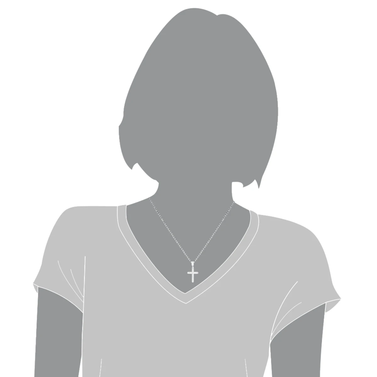 Ladies Small 14K White Gold Diamond Cross Pendant 0.59ct 5 Ladies Small 14K White Gold Diamond Cross Pendant 0.59ct - Image 5