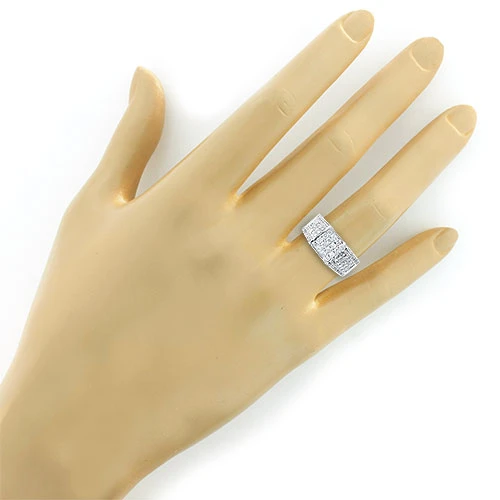 Ladies Square Diamond Engagement Ring 1.6ct 14K White Gold 3 Ladies Square Diamond Engagement Ring 1.6ct 14K White Gold - Image 3