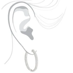 Large 14K White Gold Inside Out Diamond Hoop Earrings 4.6ct -Borcely Jewelry Sales large 14k gold inside out diamond hoop earrings 460ct p 6423 bodwh