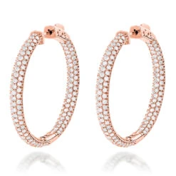 Large 14K White Gold Inside Out Diamond Hoop Earrings 4.6ct -Borcely Jewelry Sales large 14k gold inside out diamond hoop earrings 460ct p 6423 ro