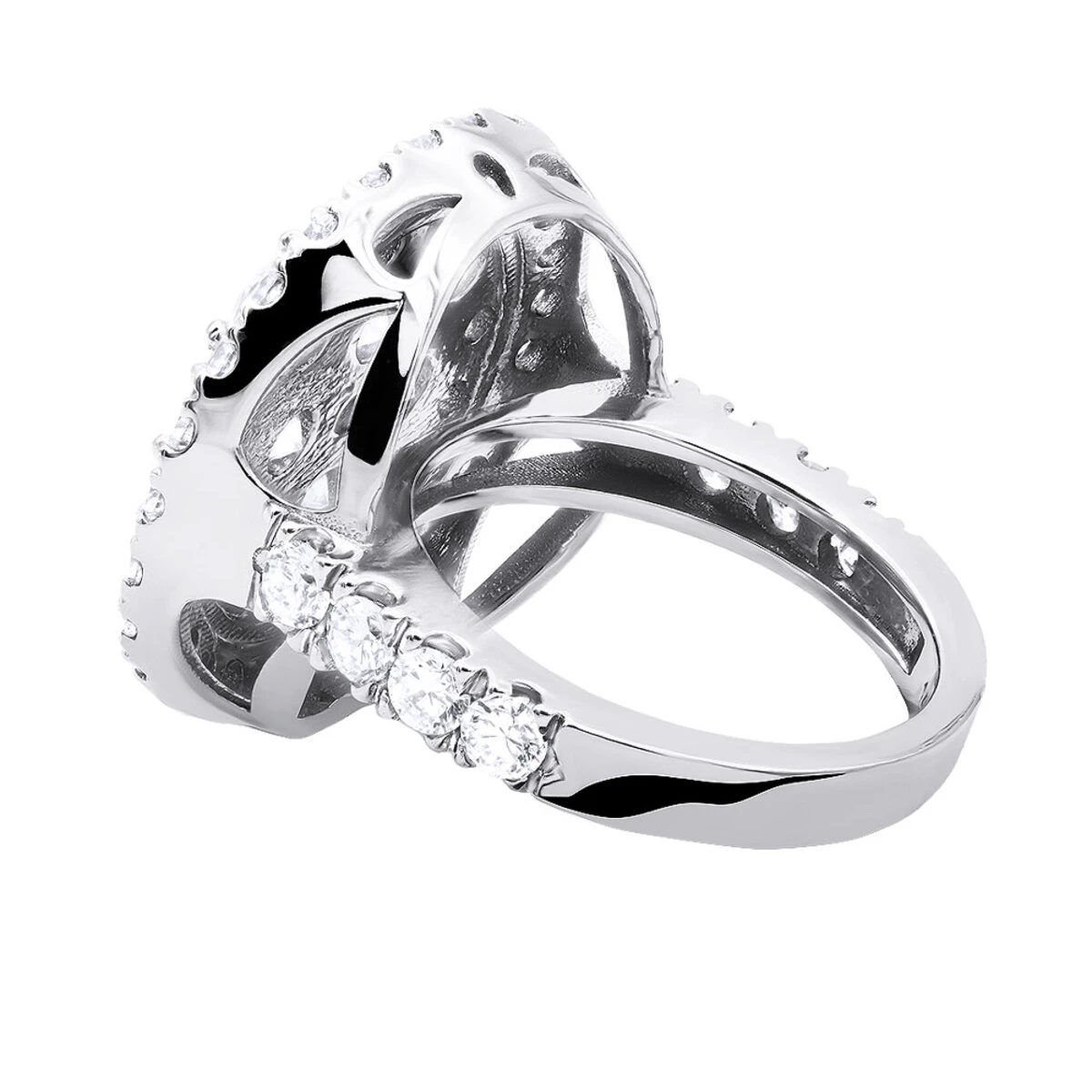 Large 5 Carat Diamond Ring For Women 14K White Gold 4 Large 5 Carat Diamond Ring For Women 14K White Gold - Image 4