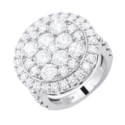 Large 5 Carat Diamond Ring For Women 14K White Gold