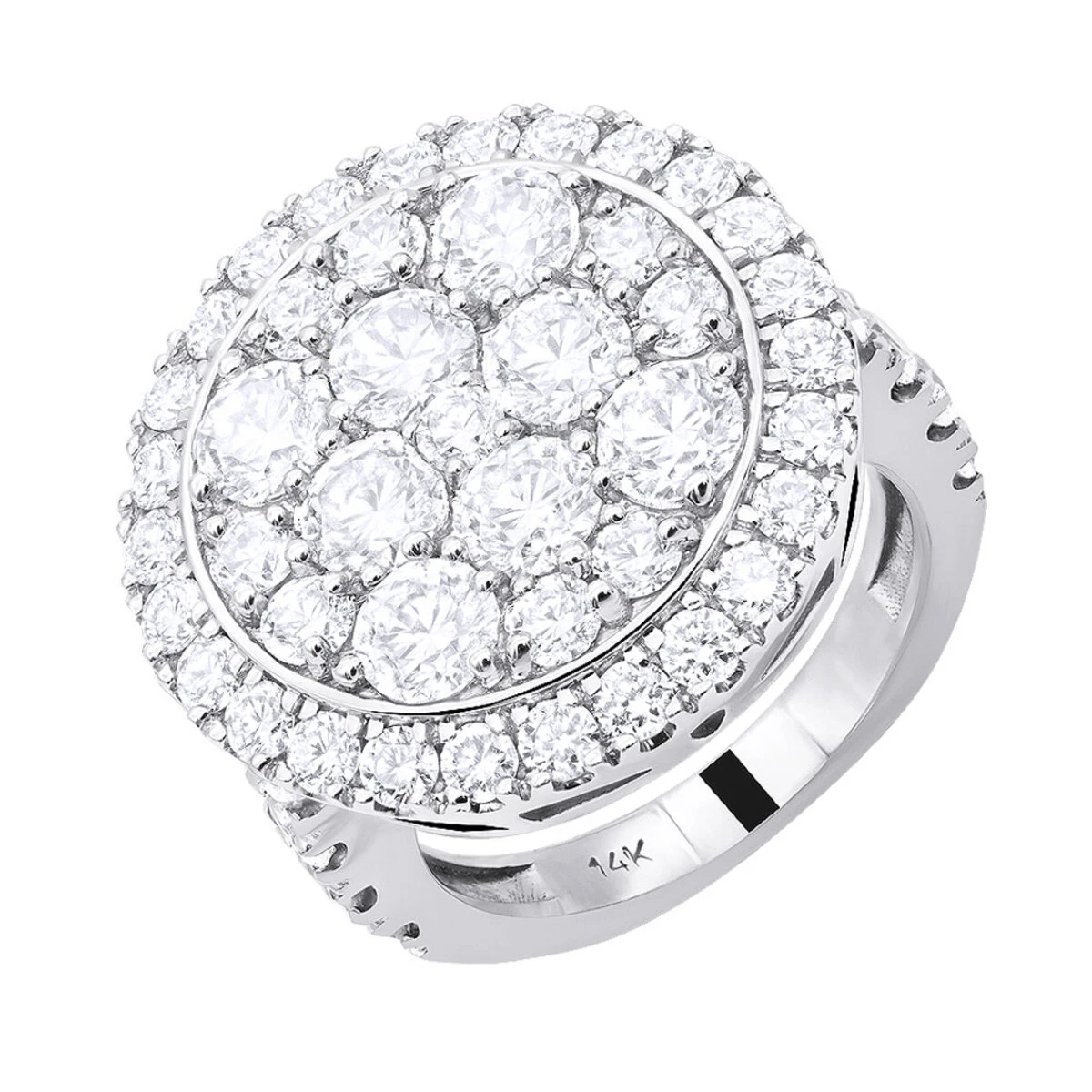 Large 5 Carat Diamond Ring For Women 14K White Gold 1 Large 5 Carat Diamond Ring For Women 14K White Gold