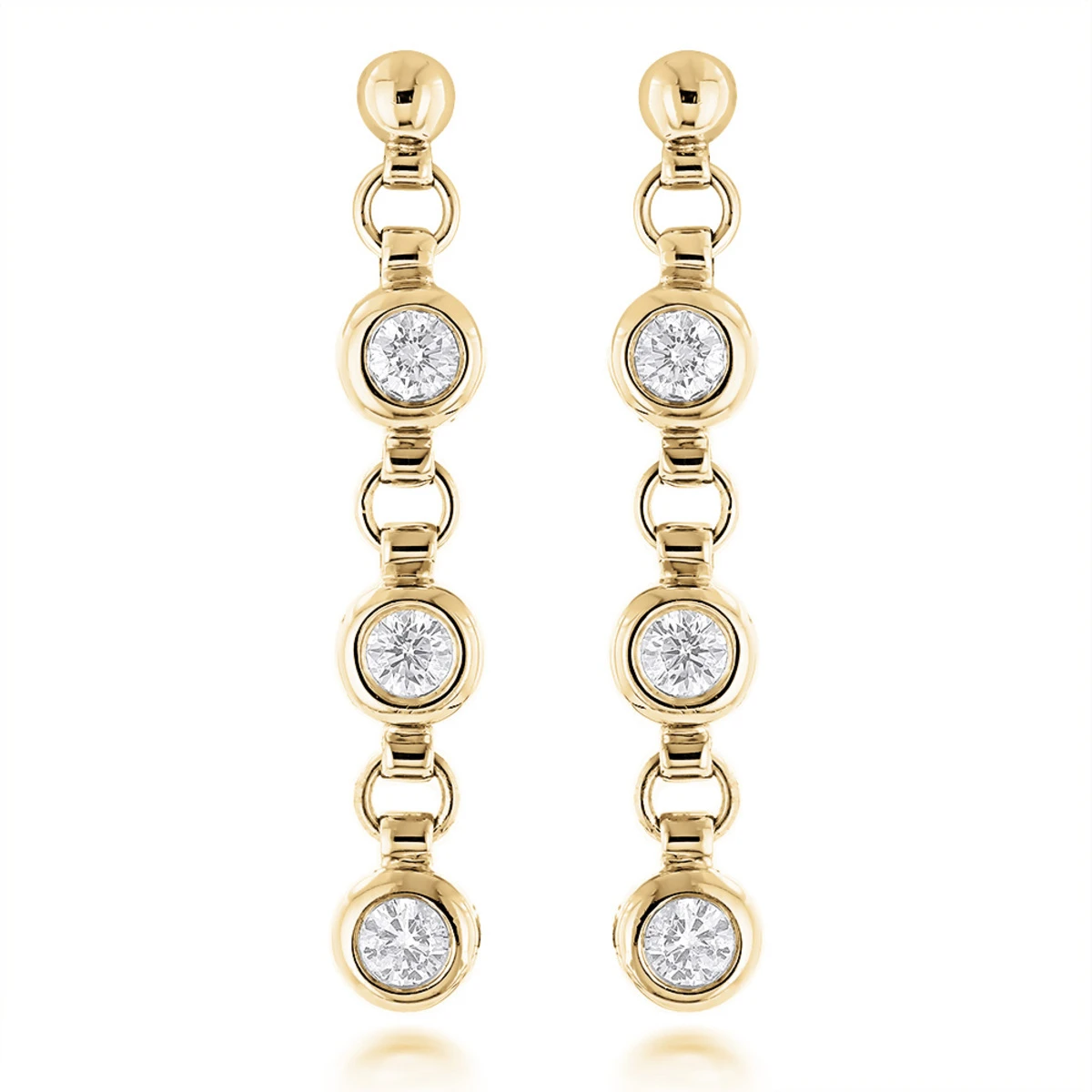 Large Diamond Drop Earrings 0.55ct 14K White Gold 2 Large Diamond Drop Earrings 0.55ct 14K White Gold - Image 2