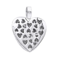 Large Pave Diamond Heart Pendant 10ct 14K White Gold -Borcely Jewelry Sales large pave diamond heart pendant 10ct 14k gold backwh