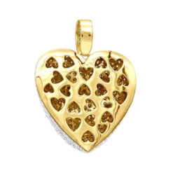 Large Pave Diamond Heart Pendant 10ct 14K White Gold -Borcely Jewelry Sales large pave diamond heart pendant 10ct 14k gold backye