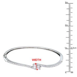 Love And Friendship Women's Diamond Bangle Bracelet 14K White Gold 1.1ct Luxurman -Borcely Jewelry Sales love and friendship womens diamond bangle bracelet 14k gold 11ct luxurman rulerwh