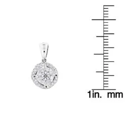 Luccello Designer Diamond Circle Pendant 0.42ct 18K White Gold -Borcely Jewelry Sales luccello designer diamond circle pendant 042ct 18k gold rulerwh
