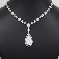 Ladies 18K Rose Gold Luccello Designer Diamond Drop Necklace 18.40ct -Borcely Jewelry Sales luccello designer jewelry ladies diamond drop necklace 1840ct 18k 3