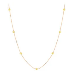 Luxurman 14K Yellow Gold Chain Necklace With Yellow Diamonds By The Yard 0.7ct 10 Luxurman 14K Yellow Gold Chain Necklace With Yellow Diamonds By The Yard 0.7ct -Borcely Jewelry Sales luxurman 14k gold chain necklace with yellow diamonds by the yard 07ct ro