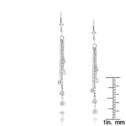 Luxurman 14K White Gold Chandelier Earrings With Diamonds By The Yard 1 Carat -Borcely Jewelry Sales luxurman 14k gold chandelier earrings with diamonds by the yard 1 carat rulerwh
