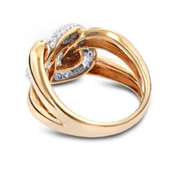 Luxurman Cocktail Love Knot Cuban Link Diamond Ring For Women 1/2ct -Borcely Jewelry Sales luxurman cocktail rings love knot cuban link diamond ring for women 12ct backro