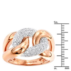 Luxurman Cocktail Love Knot Cuban Link Diamond Ring For Women 1/2ct -Borcely Jewelry Sales luxurman cocktail rings love knot cuban link diamond ring for women 12ct rulerro