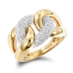 Luxurman Cocktail Love Knot Cuban Link Diamond Ring For Women 1/2ct -Borcely Jewelry Sales luxurman cocktail rings love knot cuban link diamond ring for women 12ct ye