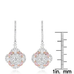 Luxurman Designer Flower Cluster Diamond Earrings For Women 2.4ct 14K White Gold 11 Luxurman Designer Flower Cluster Diamond Earrings For Women 2.4ct 14K White Gold -Borcely Jewelry Sales luxurman designer flower cluster diamond earrings for women 24ct 14k gold rulerwh