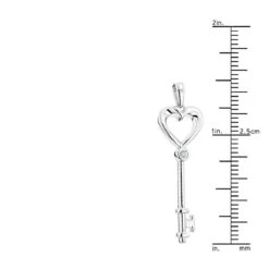 Luxurman Love Quotes Necklace Sterling Silver Diamond Key Pendant For Women -Borcely Jewelry Sales luxurman love quotes necklace sterling silver diamond key pendant for women ruler