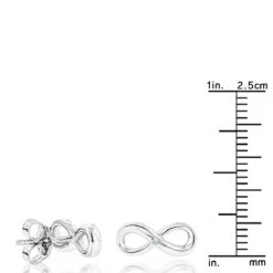 Luxurman Love Quotes: Small Diamond Infinity Earrings Sterling Silver Studs -Borcely Jewelry Sales luxurman love quotes small diamond infinity earrings sterling silver studs ruler