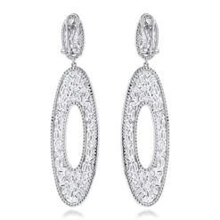 LUXURMAN Oval Designer Diamond Drop Earrings For Women 14K White Gold 9ct -Borcely Jewelry Sales luxurman oval designer diamond drop earrings in 14k gold 7ct backwh