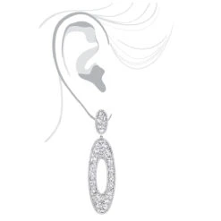 LUXURMAN Oval Designer Diamond Drop Earrings For Women 14K White Gold 9ct -Borcely Jewelry Sales luxurman oval designer diamond drop earrings in 14k gold 7ct bodwh
