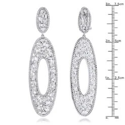 LUXURMAN Oval Designer Diamond Drop Earrings For Women 14K White Gold 9ct -Borcely Jewelry Sales luxurman oval designer diamond drop earrings in 14k gold 7ct rulerwh
