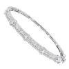 Luxurman Unique Stackable Diamond Bangle Bracelet For Women 14K White Gold 2ct