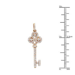 Luxurman Women's Diamond Diamond Key Pendant 18K Rose Gold 0.85ct 11 Luxurman Women's Diamond Diamond Key Pendant 18K Rose Gold 0.85ct -Borcely Jewelry Sales luxurman womens diamond pendants diamond key pendant in 18k gold 075ct rulerro