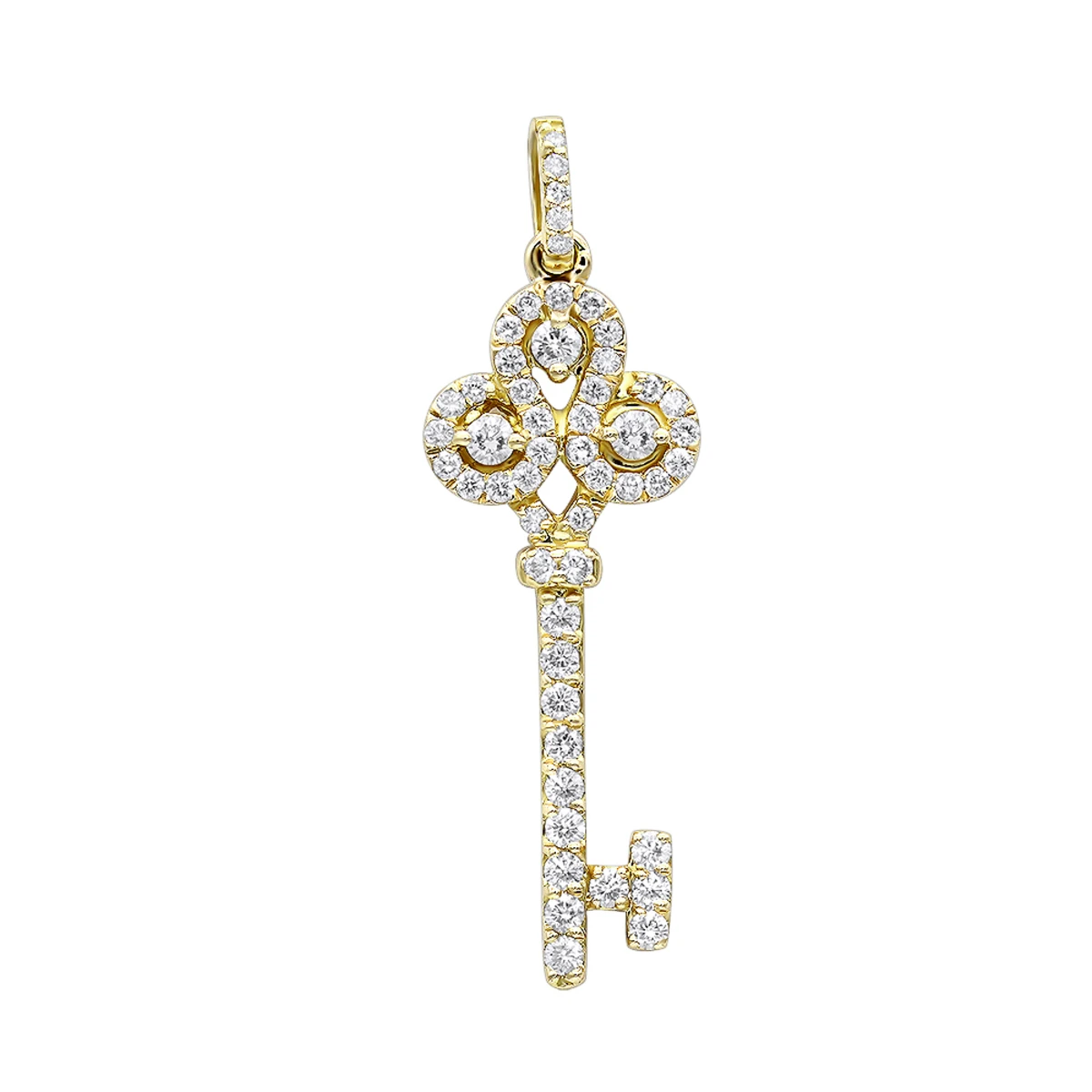 Luxurman Women's Diamond Diamond Key Pendant 18K Rose Gold 0.85ct 3 Luxurman Women's Diamond Diamond Key Pendant 18K Rose Gold 0.85ct - Image 3