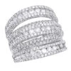 Luxurman Women's Oversized Fashion Cocktail Ring With Diamonds 3.75 14K White Gold