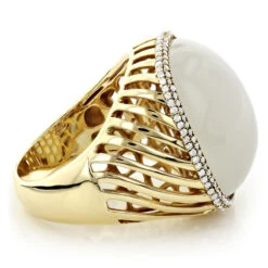 Moonstone 14K Yellow Gold Diamond White Moonstone Ring 17.2 11 Moonstone 14K Yellow Gold Diamond White Moonstone Ring 17.2 -Borcely Jewelry Sales moonstone jewelry 14k diamond white moonstone ring 172 p 6086 boxye