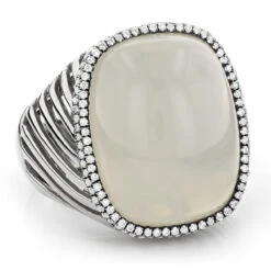 Moonstone 14K Yellow Gold Diamond White Moonstone Ring 17.2 7 Moonstone 14K Yellow Gold Diamond White Moonstone Ring 17.2 -Borcely Jewelry Sales moonstone jewelry 14k diamond white moonstone ring 172 p 6086 wh