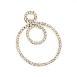 Multi Circle Diamond Pendant 0.55ct 14K White Gold -Borcely Jewelry Sales multi circle diamond pendant 061ct 14k gold ye