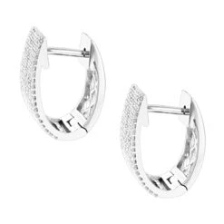 Pave Diamond Earrings For Women 14K White Gold 1 Carat Small Wide Hoops 9 Pave Diamond Earrings For Women 14K White Gold 1 Carat Small Wide Hoops -Borcely Jewelry Sales pave diamond earrings 14k 121ct p 42081 backwh