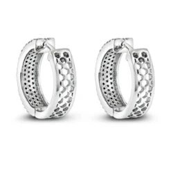 Pave Diamond Hoop Earrings 1.20ct 14K White Gold 9 Pave Diamond Hoop Earrings 1.20ct 14K White Gold -Borcely Jewelry Sales pave diamond hoop earrings 120ct 14k gold p 49172 backwh