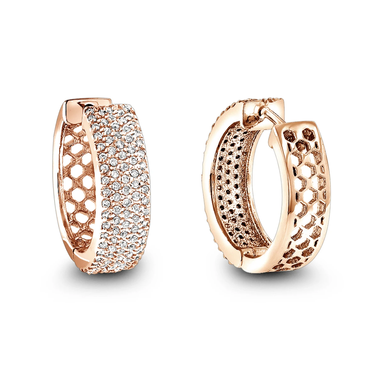 Pave Diamond Hoop Earrings 1.20ct 14K White Gold 3 Pave Diamond Hoop Earrings 1.20ct 14K White Gold - Image 3