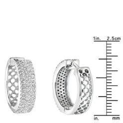 Pave Diamond Hoop Earrings 1.20ct 14K White Gold 10 Pave Diamond Hoop Earrings 1.20ct 14K White Gold -Borcely Jewelry Sales pave diamond hoop earrings 120ct 14k gold p 49172 rulerwh