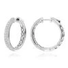 Pave Diamond Hoop Earrings 2.45ct