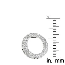 Pave 14K White Gold Diamond Circle Pendant 0.4ct 10 Pave 14K White Gold Diamond Circle Pendant 0.4ct -Borcely Jewelry Sales pave diamond o pendant 045ct 14k gold circle jewelry rulerwh