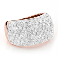 14K Yellow Gold Round Pave Diamond Band 4 Ct -Borcely Jewelry Sales pave diamond rings 14k gold round diamond band 442ct p 6153 ro