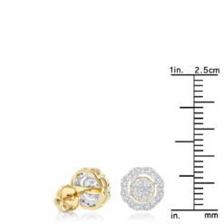Pave Round Diamond Earrings 0.28ct 10K Yellow Gold 11 Pave Round Diamond Earrings 0.28ct 10K Yellow Gold -Borcely Jewelry Sales pave round diamond earrings 028ct 10k gold rulerye