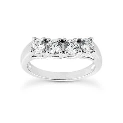 Thin Platinum Diamond Engagement Ring Band 0.48ct