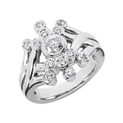 Platinum Diamond Right Hand Ring 0.62ct