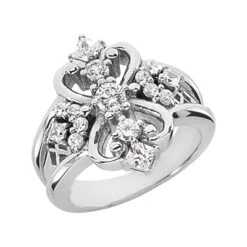 Platinum Diamond Right Hand Ring 0.73ct
