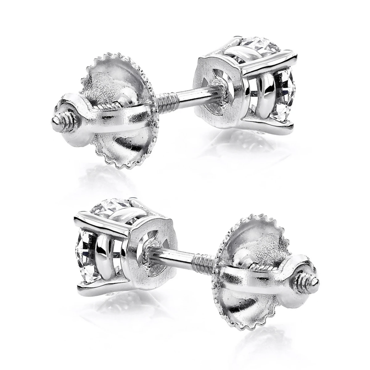 Platinum Diamond Studs Earrings 0.75ct 2 Platinum Diamond Studs Earrings 0.75ct - Image 2