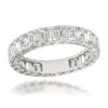 Platinum Emerald Cut Diamond Eternity Band For Women 4ct Anniversary Ring