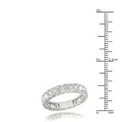 Platinum Emerald Cut Diamond Eternity Band For Women 4ct Anniversary Ring 9 Platinum Emerald Cut Diamond Eternity Band For Women 4ct Anniversary Ring -Borcely Jewelry Sales platinum emerald cut diamond eternity band for women 4ct anniversary ring ruler