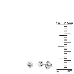 Platinum Round Diamond Bezel Earrings Studs 0.33ct -Borcely Jewelry Sales platinum round diamond bezel earrings studs 033ct ruler