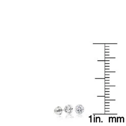 Platinum Round Diamond Bezel Stud Earrings 0.25ct -Borcely Jewelry Sales platinum round diamond bezel stud earrings 025ct ruler