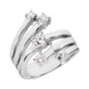 Platinum Round Diamond Right Hand Ladies Ring 0.59ct 22.4mm