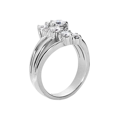 Platinum Round Diamond Right Hand Ladies Ring 0.65ct 2 Platinum Round Diamond Right Hand Ladies Ring 0.65ct - Image 2